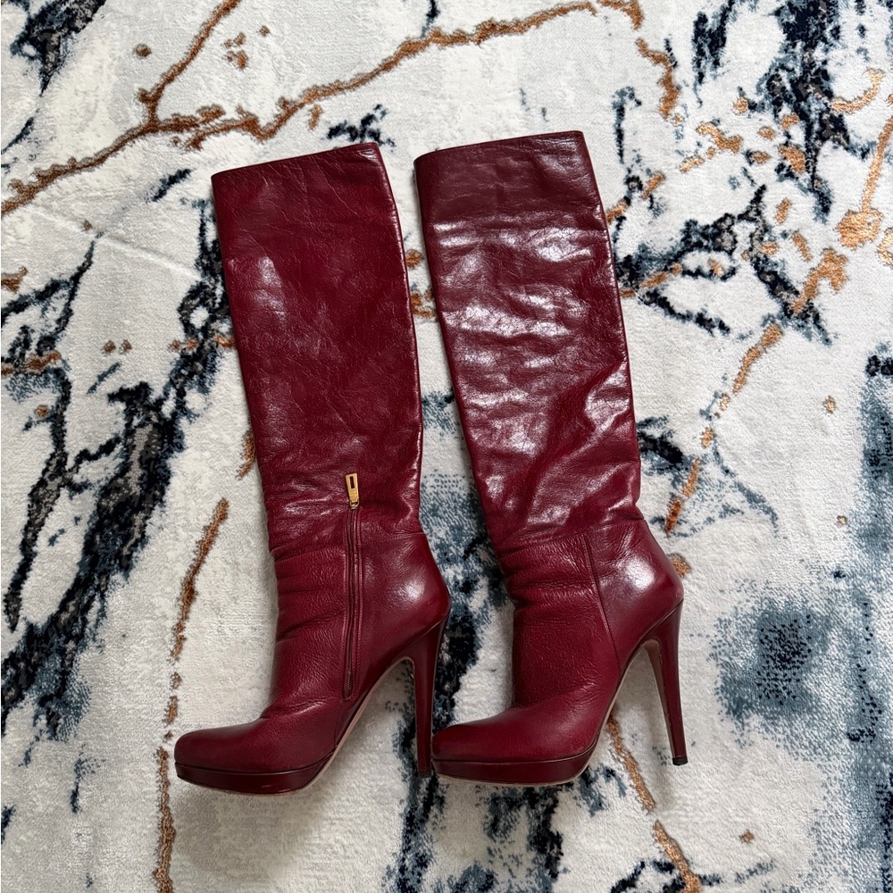 Vintage Prada Leather Knee-High Boots